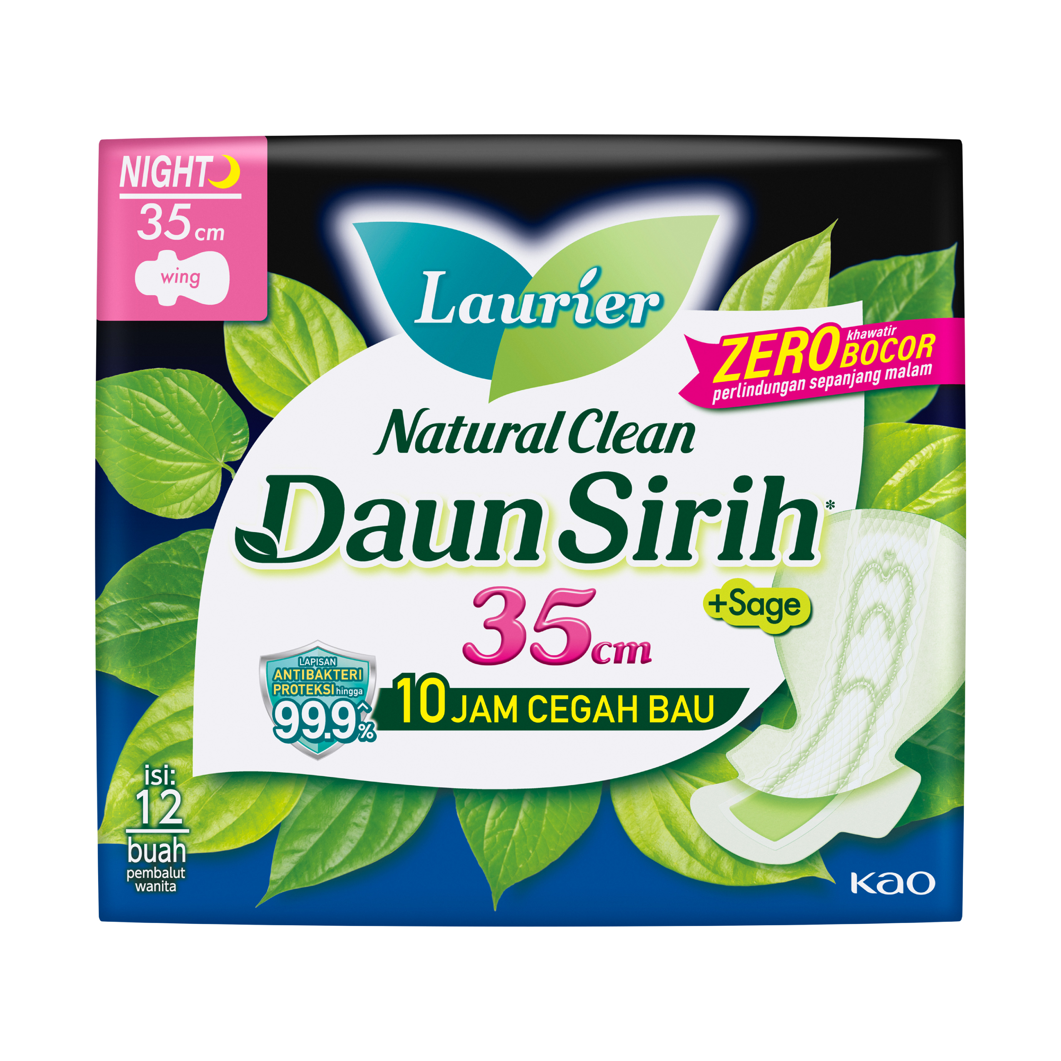 Kao Indonesia Katalog Produk Laurier Natural Clean Night 35cm 12s