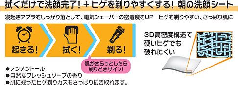 花王 製品カタログ サクセス24 ヒゲを剃りやすくする朝の洗顔シート 花王 製品カタログ サクセス24 ヒゲを剃りやすくする朝の洗顔シート