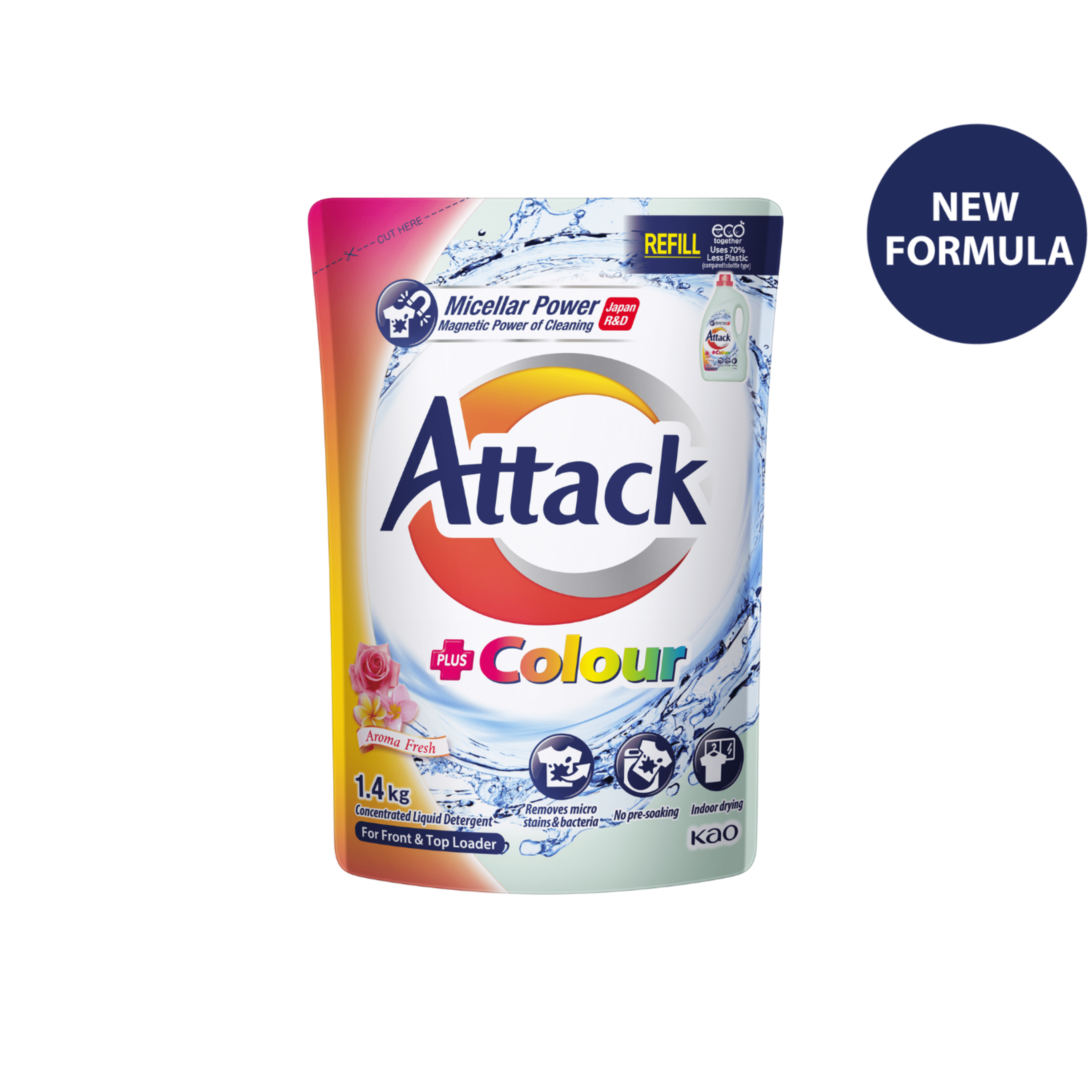 Kao Malaysia Product Catalogue Attack Liquid Detergent Colour 1.4kg